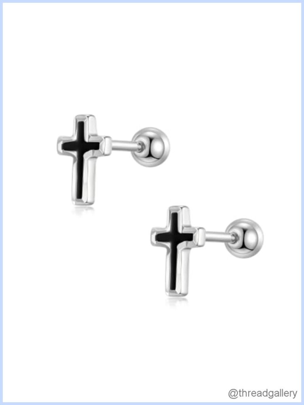 14K Gold Plated Sterling Silver Cross Stud Earrings Hypoallergenic Flat Back